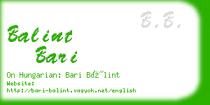 balint bari business card